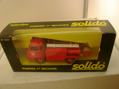 SOLIDO #3303 POMPIER SECOURS FIRE ENGINE 4-1/2'' LONG NEW IN BOX