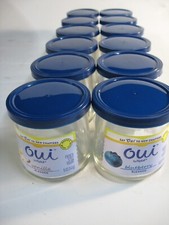 12 Glass Jars Oui Yoplait Yogurt 5 oz - With Lids for Hobbies Crafts Work Bench