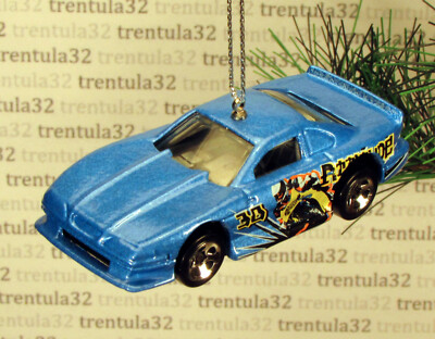 FORD MUSTANG COBRA Race Car Blue Grey racing CHRISTMAS ORNAMENT XMAS