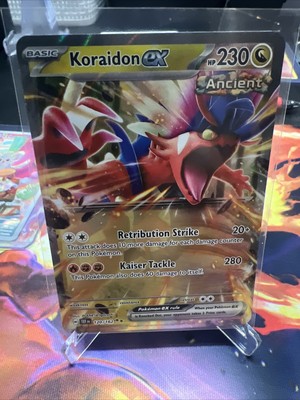 Pokémon Karte Koraidon Ex 120/162 Double Rare + Toploader – Aus SV Temporal Forces, Englische Near Mint Edition