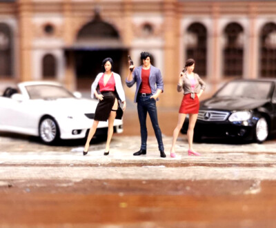 3D Print 1/64 1/43 figure City Hunter Saeba Ryo Hot japan fit 1:64 car street