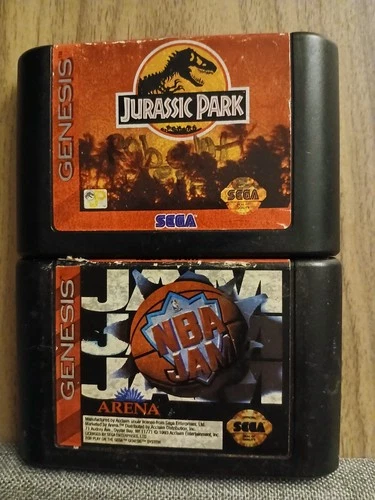 Sega Genesis NBA Jam and Jurassic Park Lot of 2 Games Carts Only