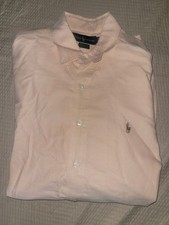 Ralph Lauren Yarmouth Men s Pink Dress Shirt Large 16.5 32/33 Button Front