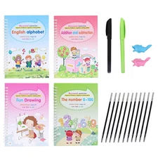 Magic grooved Writing Practice Book, Reusable Handwriting Practice...