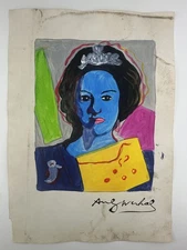 Andy Warhol COA Art Painting Original Drawing Vintage Paper Signed