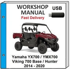 YAMAHA XV700 VIKING 700 YMX 700 2014 - 2020 SERVICE REPAIR SHOP MANUAL USB