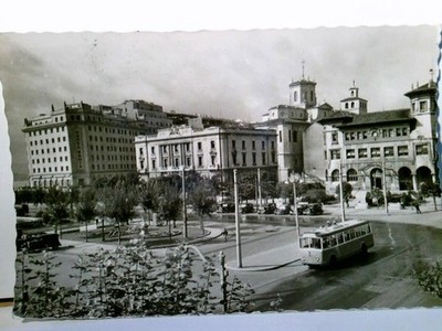 Plaza de Alfonso XIII. Santander / Kantabrien / Spanien. Seltene AK s/w. Straßen