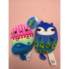 Cats vs Pickles Plush Lot Glow-Go and Paw-cock Bean Bag Toys Blue Pink 4 Inch