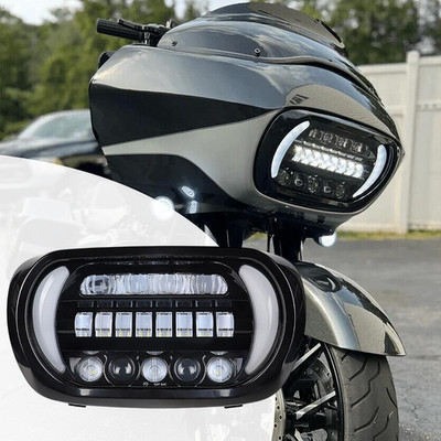 LED Scheinwerfer Hi/Lo Beam Blinker Lichter für Harley Road Glide 2004 2005-2013