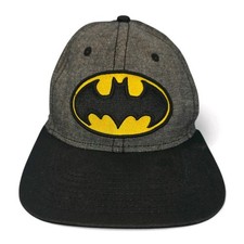 Batman Logo Hat Baseball Cap Adjustable Snapback Gray Adults DC Comic