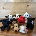 Lot Of 9 Vintage 1990s Ty Beanie Baby Dogs Puppies With Tags Luke Scottie Rover