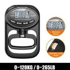 Digital Grip Strength Tester 265Lbs/120Kg with USB and LCD Display