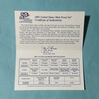 2001 S United States Mint 10 Coin  Proof Set Original Box With COA — photo 5