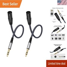2 Pack 1/4 TRS to XLR Male Balanced Audio Cable 1ft