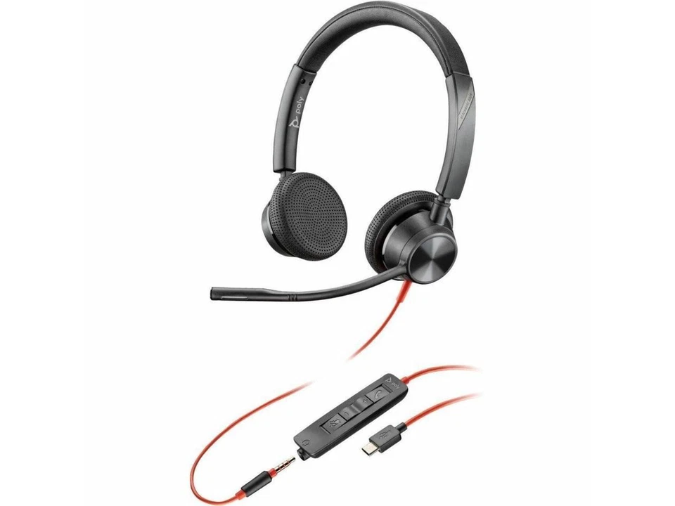 Poly Blackwire 3325 Stereo USB-C Headset +3.5mm Plug +USB-C/A Adapter - Stereo - - Image 3 of 4