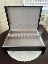 Reed And Barton Silverware Chest Tarnish Resistent Cloth Beige Dark Wood