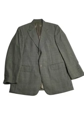 Perry Ellis Mens Modern fit Sport Coat Blazer 40 R Green Plaid