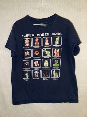 Nintendo Super Mario Bros. Graphic Tshirt Blue Size Large Mad Engine Men s