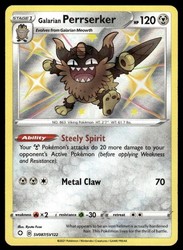 Galarian Perrserker SV087/SV122 Shining Fates Shiny Vault Holo Rare