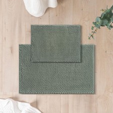 FRESHMINT Chenille Bathroom Rug Set 2-Piece Non-Slip Water Absorbent 17x24 20