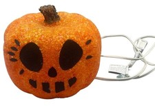 seasons Halloween pumpkin jack-o-lantern decoration light up orange 6x5.5" READ