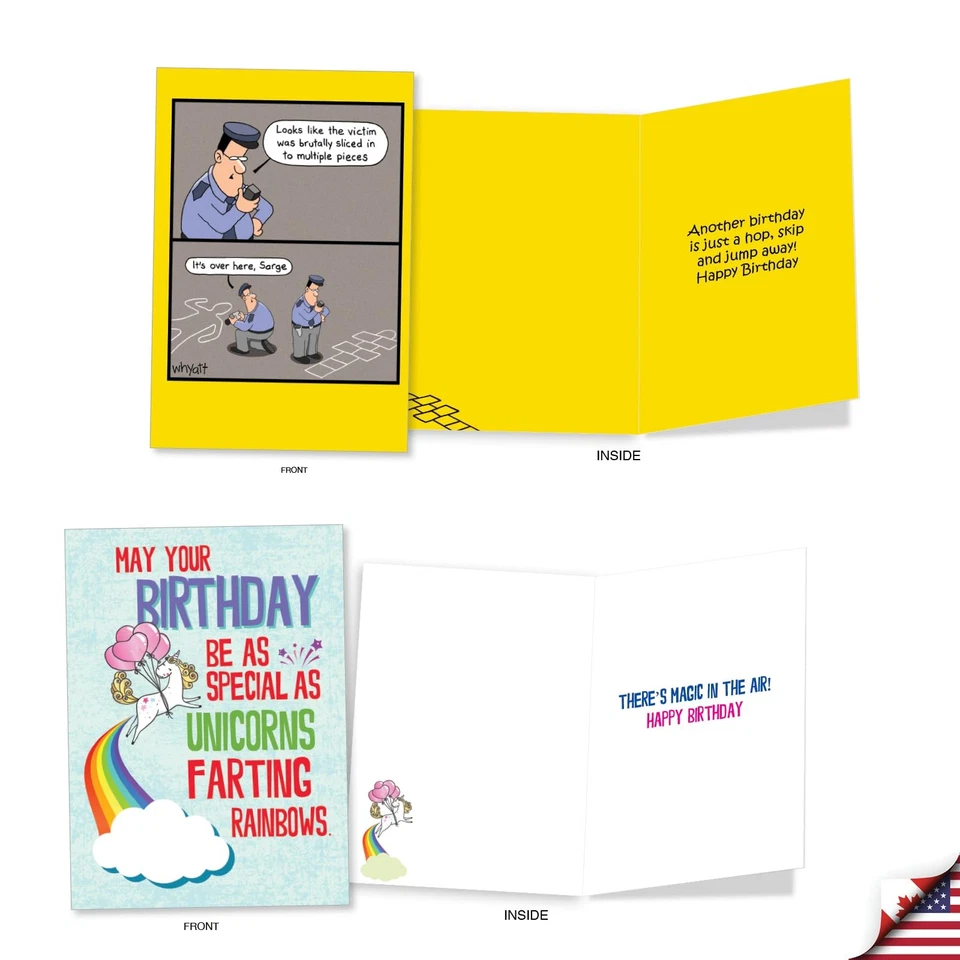 20 caixas sortidas de cartões engraçados de aniversário com envelopes 5 x 7 para homens,... - Imagem 2 de 4