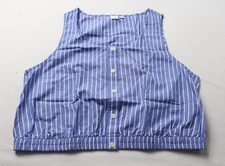Gap Women's Poplin Sleeveless Cropped Scoopneck Top EH6 Blue Stripe Large NWT