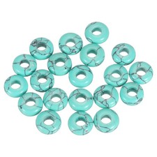 20pcs Natural Stone Beads 6x12mm Large Hole Craft Beads, Green Blue