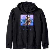 Cute anime cat in a colorful kimono outfit zip-up hoodiefrom JP
