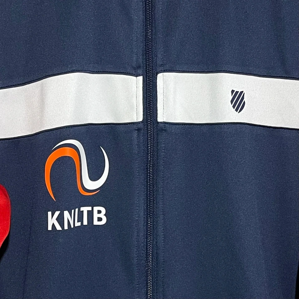 K-Swiss Holland Netherlands Team Issued Navy Blue Red Tennis Track Jacket Large - Image 4 of 4