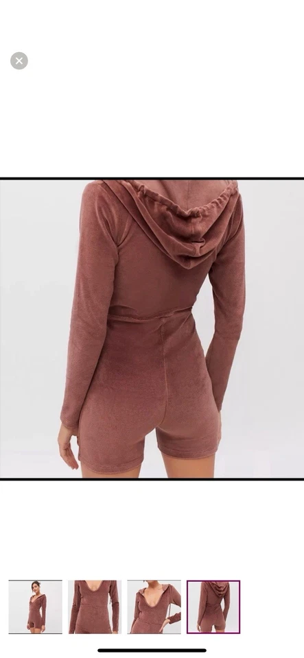 Urban Outfitters Pantalones Cortos y Manga Corta Mameluco/Mono/Traje de Gato Terciopelo Marrón Foto 4 de 4