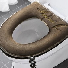 Toilet Seat Cover Soft Thicker Warmer Stretchable Washable Cushion Mat Bathroom