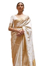 Womens Kanjivaram Banarasi Silk Saree Patola saree with Unstitched blouse piece