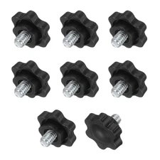 10Pcs 1/4"-20 Star Knobs, 0.3" Stud Plastic Male Thread Clamping Hand Knobs