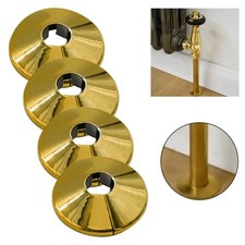 Radiator Pipe Covers Gold Plastic Collars for 15mm Diameter Pipes (Pack of 4)