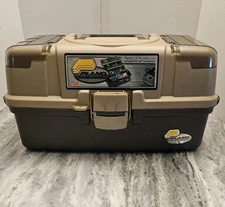 Plano Guide Series 6134-03 3-Tray Graphite & Sandstone Tackel Box w/Utility Box