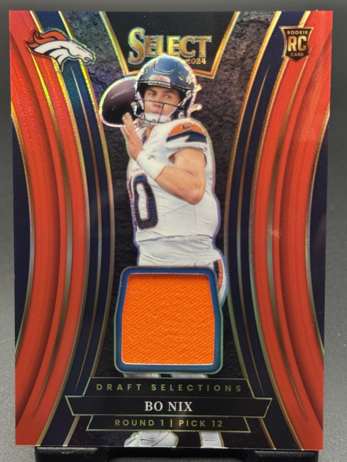 2024 Panini Select - Draft Selection Memorabilia Bo Nix #DSM-BNX Red Prizm (RC)