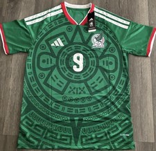 adidas Mexico National Team Soccer Jersey Green Red White Raul #9 M