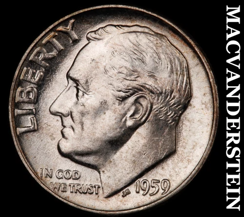 1959 Silver Roosevelt Dime - Choice Gem Brilliant Unc  Lustrous  #i6395