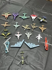 Vintage Assorted Die-cast Airplanes Jets And Helicopters lot of 19