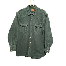Moose Creek Mens XL Forest Green Western Snap Heavyweight Cotton Flannel Shirt
