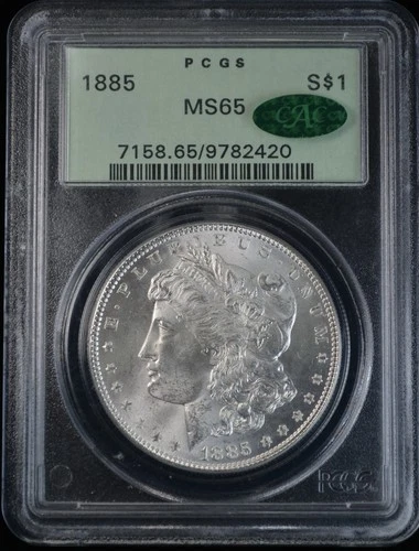 1885 Morgan Silver Dollar $1- PCGS & CAC MS65 Older OGH Slab