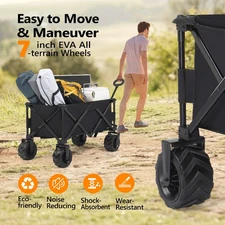 Heavy Duty Wagon 600D Folding Cart Collapsible Outdoor Camping