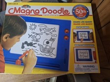Cra-Z-Art Retro Magna Doodle Magnetic Drawing Board for Kids 3 and Up Blue/White