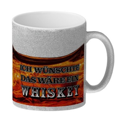 Ich wünschte das wäre ein Whiskey Glitzer-Kaffeebecher mit Whiskeymotiv