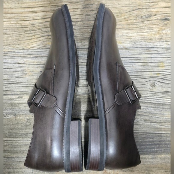 Kenneth Cole Thompson Monk Strap Leather Loafers Men\'s 11.5 Brown Kenneth Cole Men main image 3