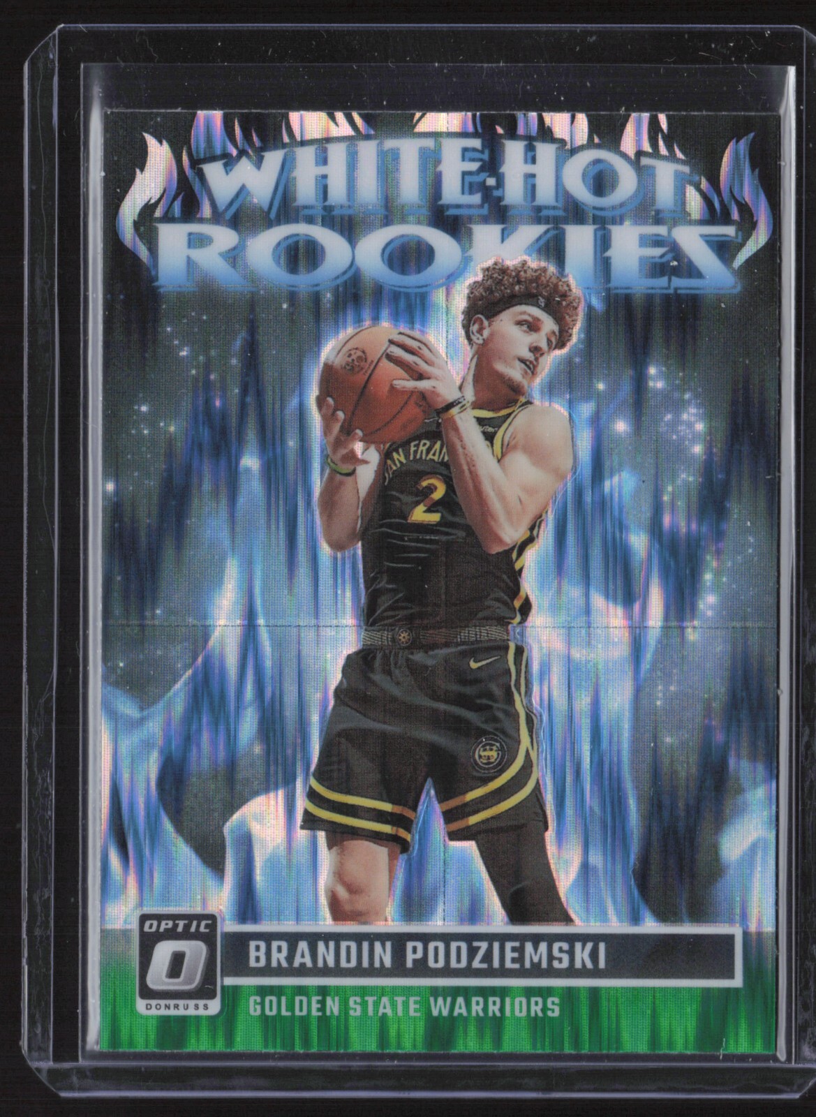 Brandon Podziemski 2023-24 Donruss Optic Green Shock White Hot Rookie Card