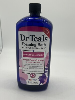 Dr Teals For  Menstrual Relief Foaming Bath with Pure Epsom Salt -34 oz New