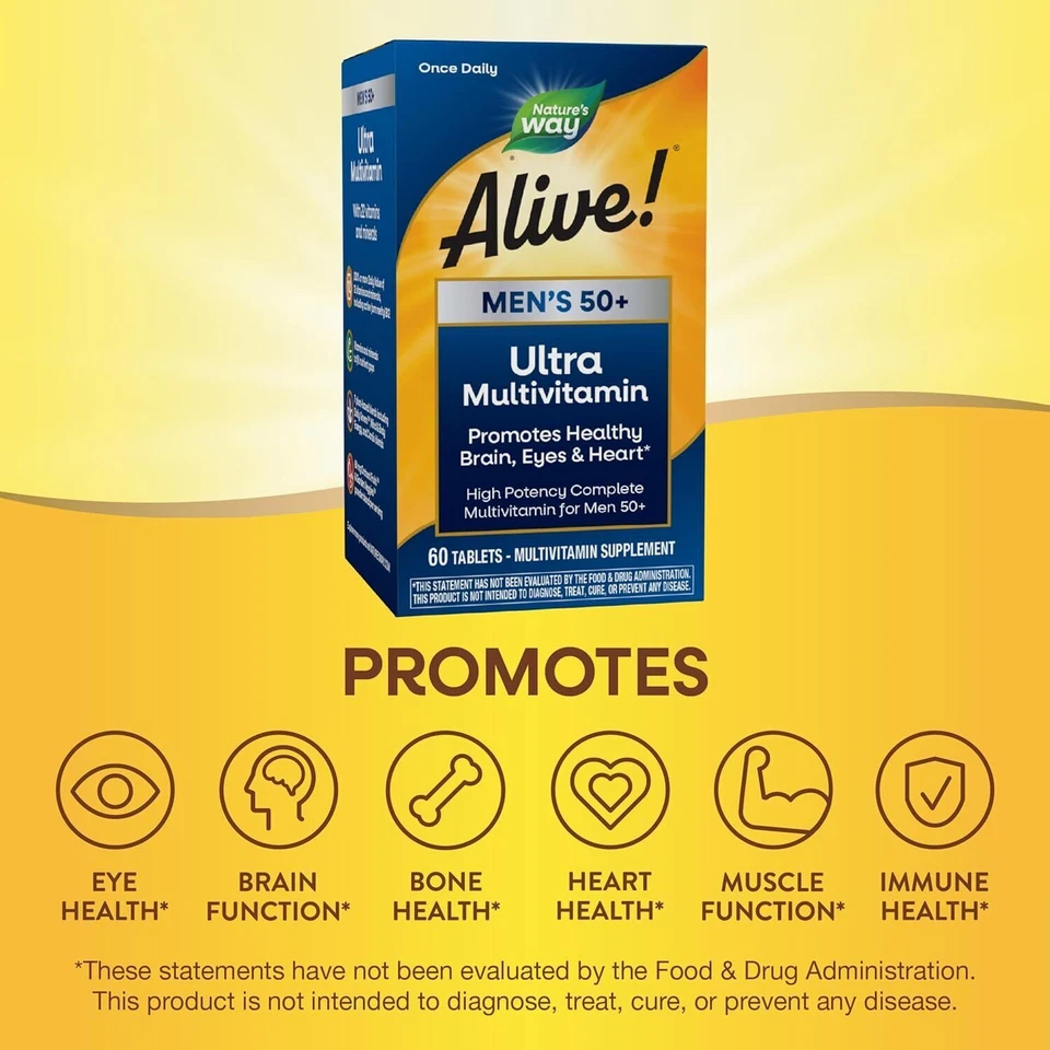 Nature's Way Alive! Men’s 50+ Daily Ultra Multivitamin, High Potency... - Image 4 of 4