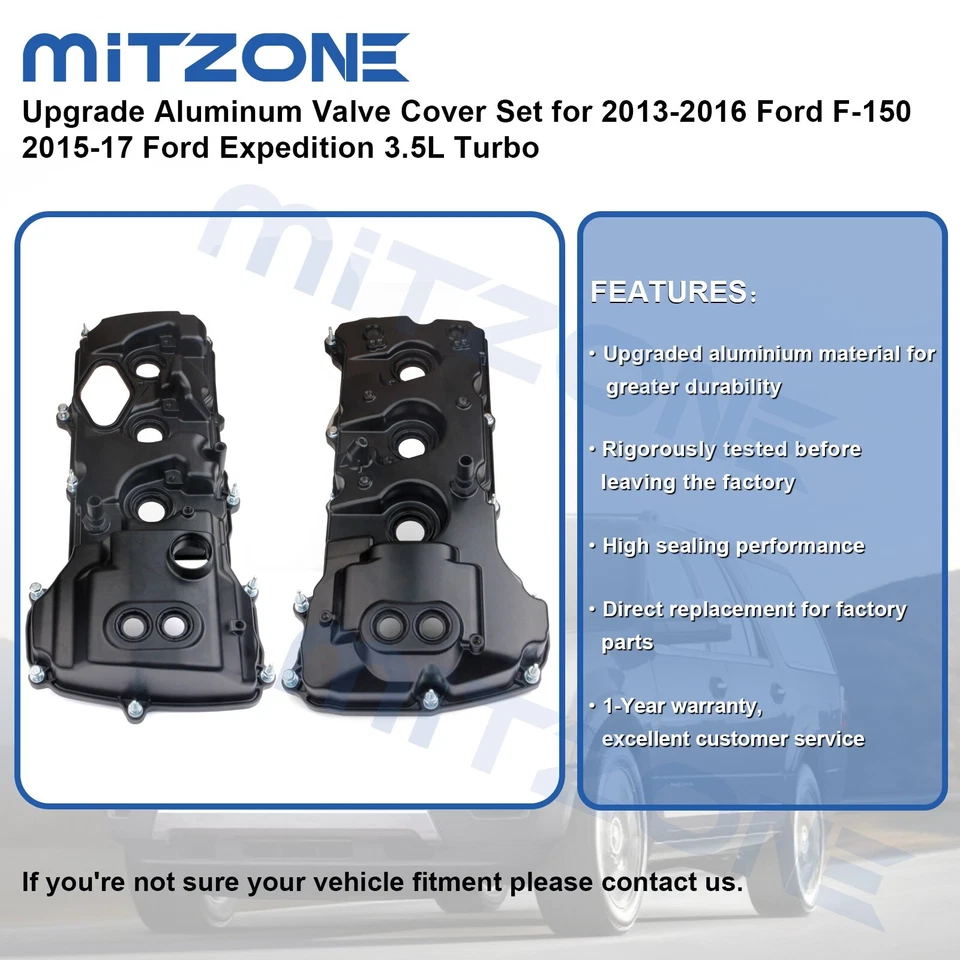 2x Valve Covers Set for 2013-2016 Ford F-150 2015-17 Ford Expedition 3.5L Turbo - Image 2 of 4
